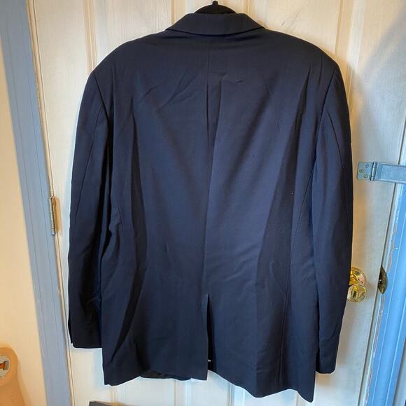 J Crew Wool Blend Black 3Button Blazer Jacket Men Sz 42Long Faux Pocket Career - Picture 5 of 6